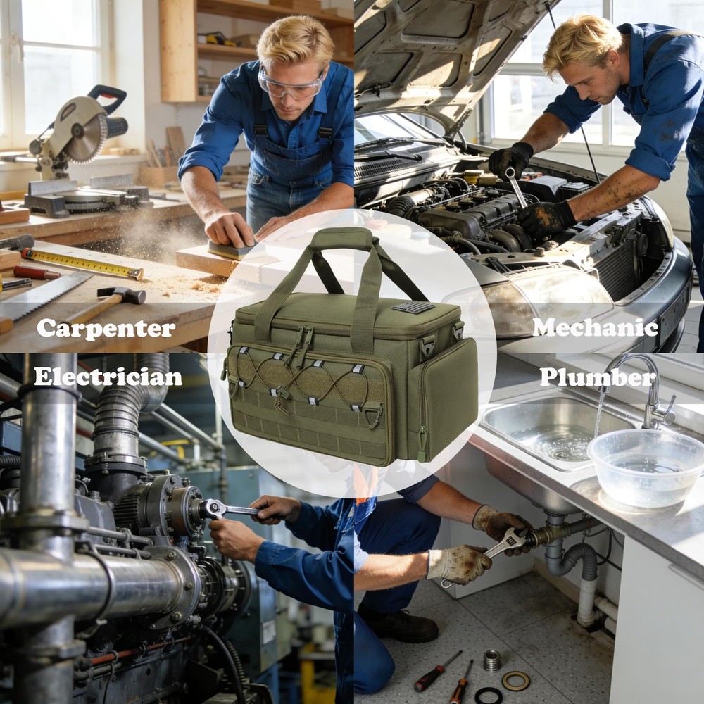 15-Inch Tool Bag Multi-purpose Tool Organizer Bag For Men with Shoulder Strap...