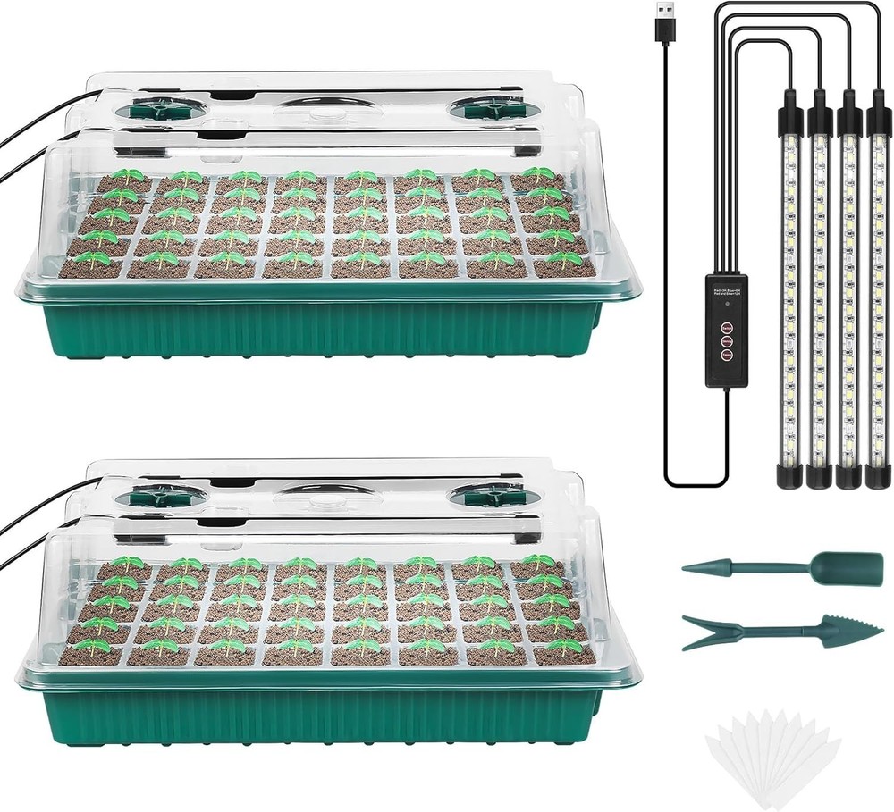 80 Cells Seed Starter Kit - Adjustable Brightness & Growth Essentials