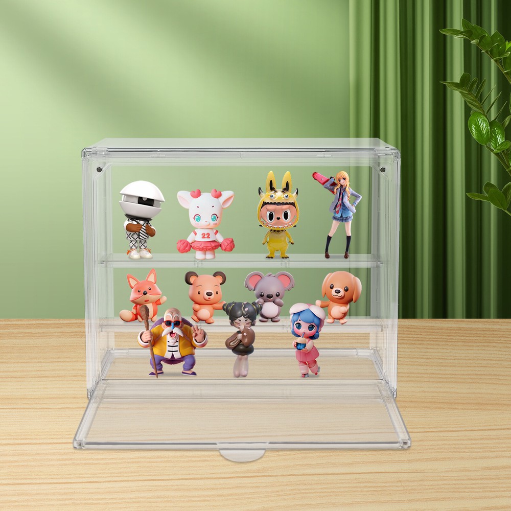 Compact 2-Tier Display Shelf Clear Cake Cupcake Bread Storage Box Display Case