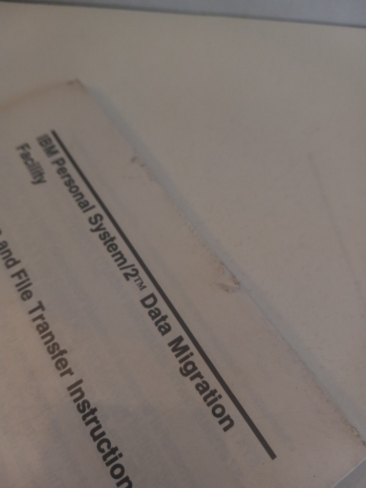 IBM PERSONAL SYSTEM/2 DATA MIGRATION FACILITY INSTRUCTIONS DISKETTE