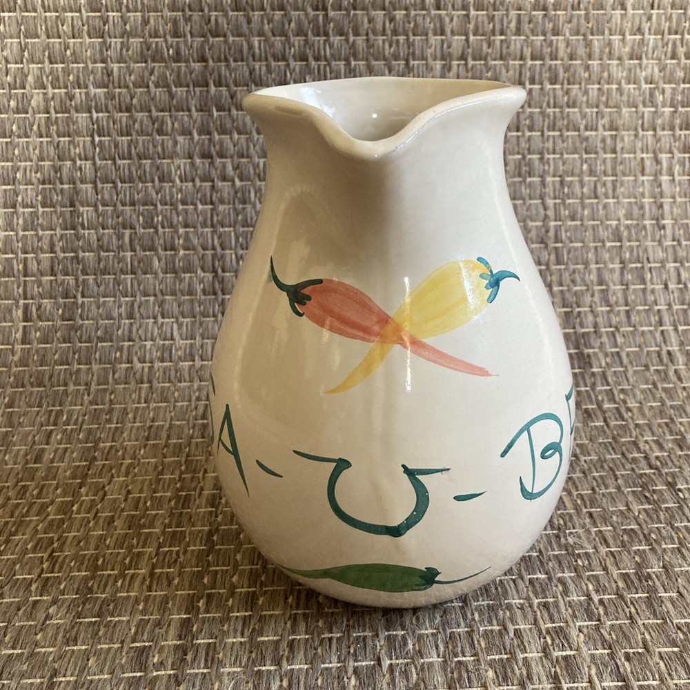 Casa-U-Betcha Pitcher, Redware- Made In Portugal - Chilies- Peppers