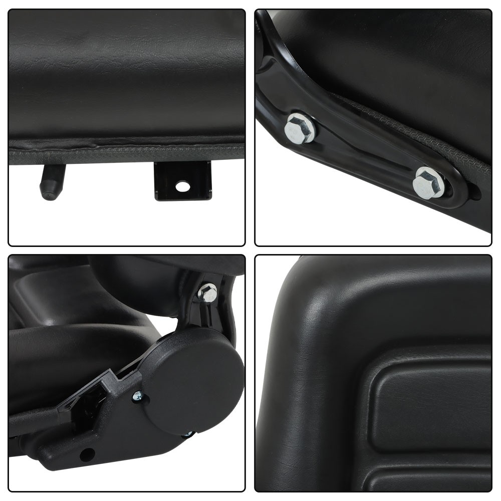 Universal Forklift Tractor Seat PVC Adjustable Backrest Armrest Mower Seat