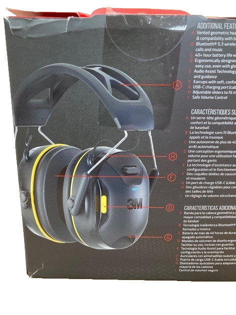 3M Worktunes Wireless Hearing Protector with Bluetooth, Black
