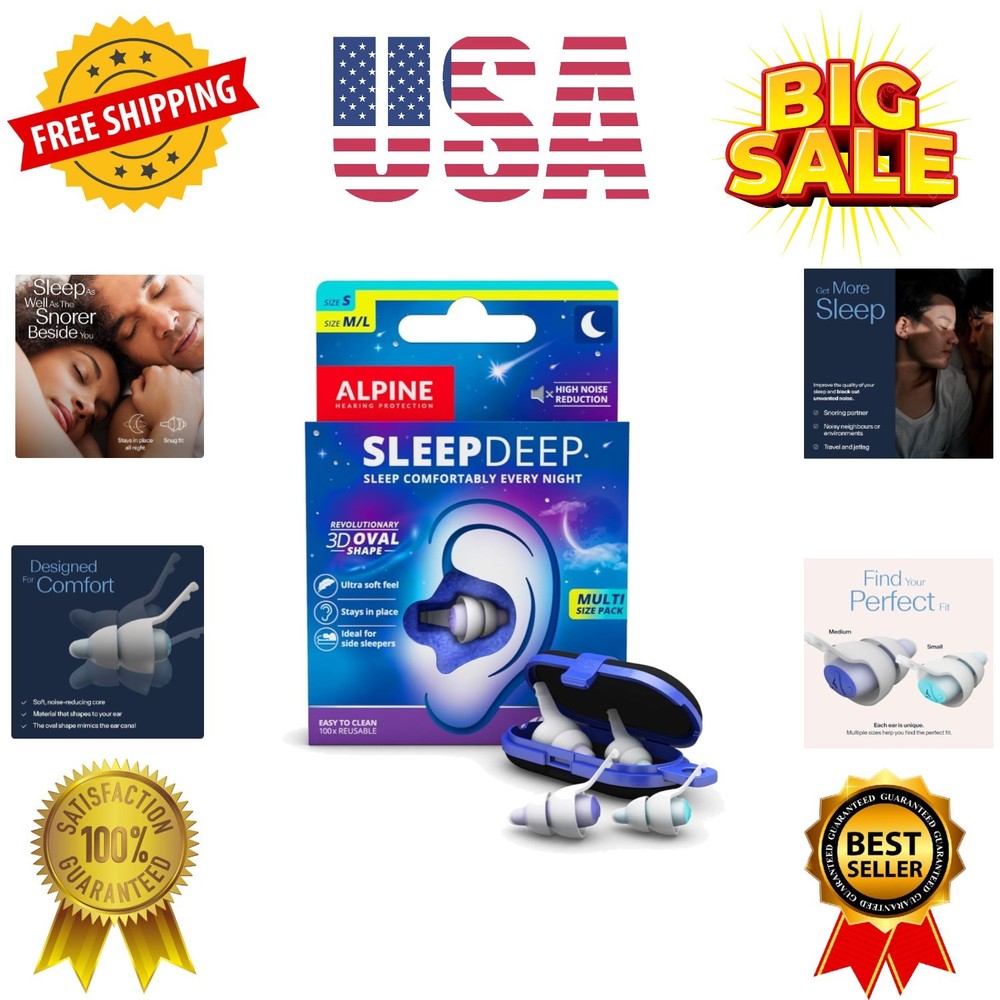 Alpine SleepDeep Multisize - Soft Ear Plugs for Sleeping and Concentration - ...