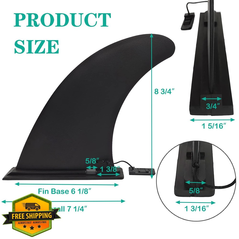 Anfyko 9" Paddle Board Fin Universal SUP Surfboard Longboard Replacement
