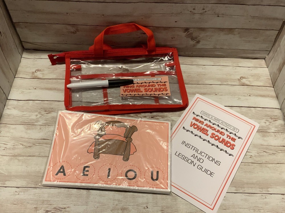 Write & Wipe Activity Set - Ring Around The Vowel Sounds - Learning Center