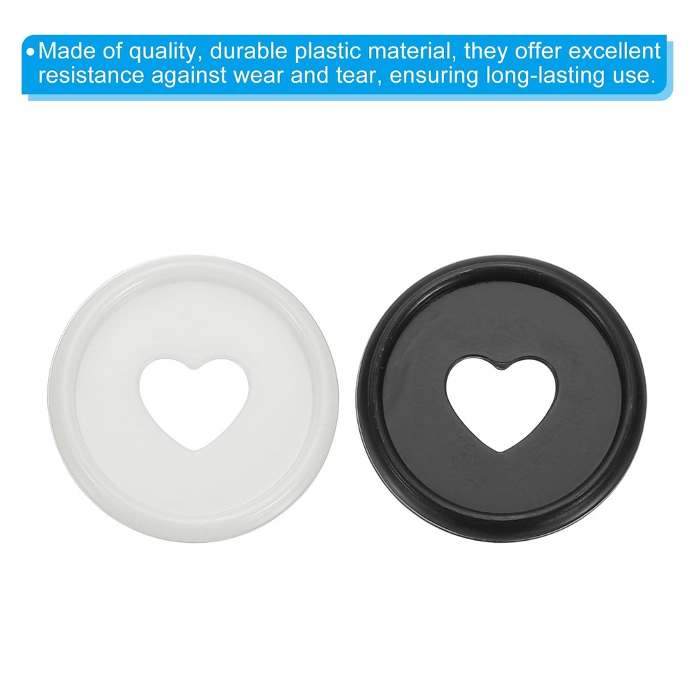 24mm Plastic Book Binding Discs, 22 Pack Expansion Discs Heart, Black/White