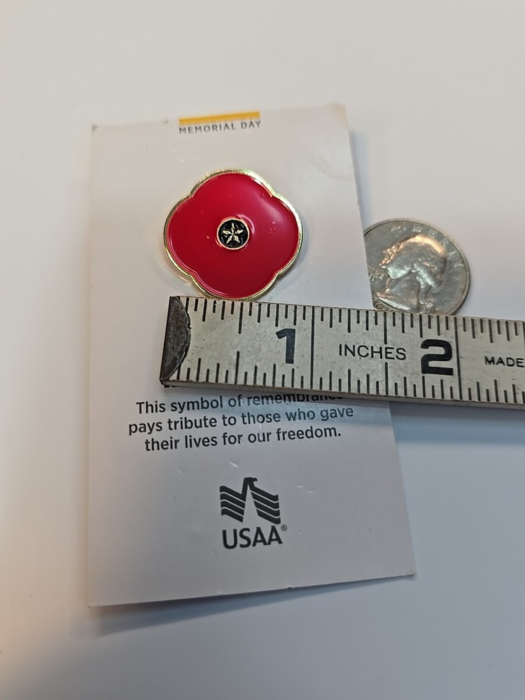Poppy Flower Lapel Pin USAA