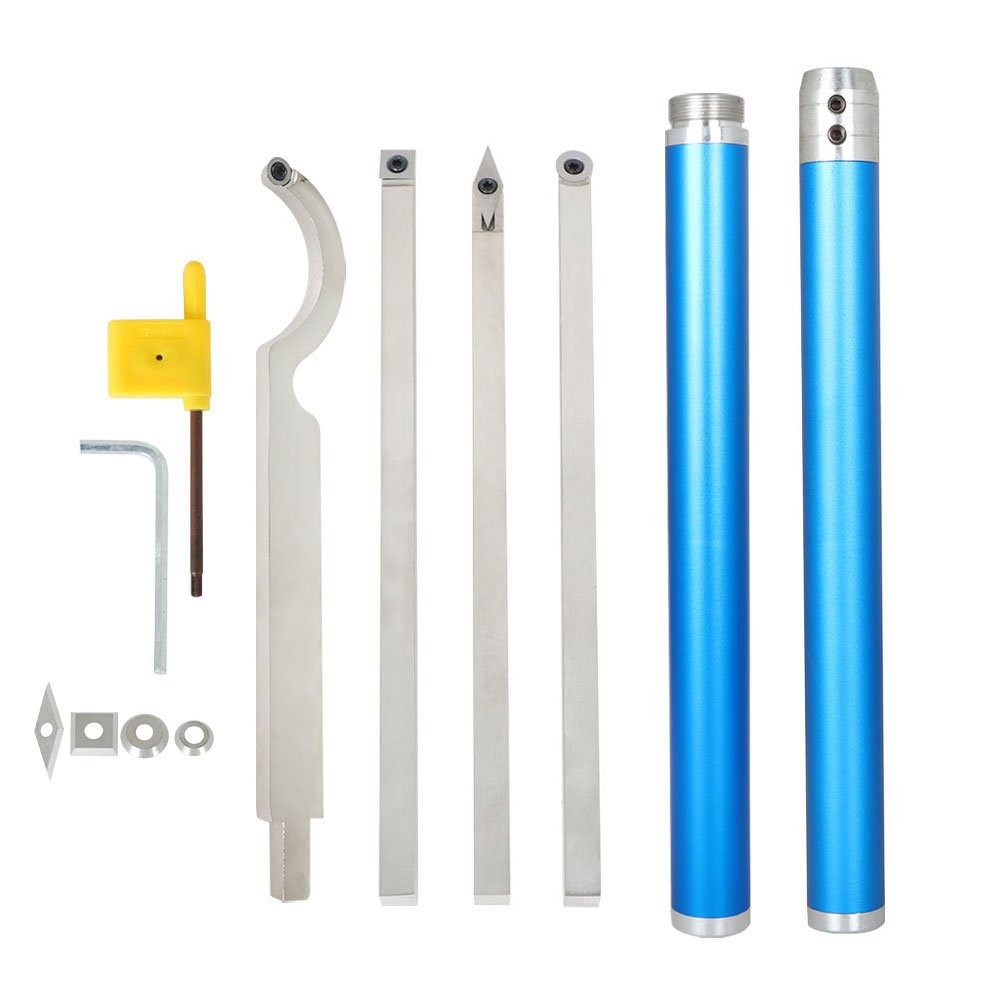 6 Pack 11 Inch Carbide Wood Turning Lathe Tools With 4 Extra Replacement Inserts