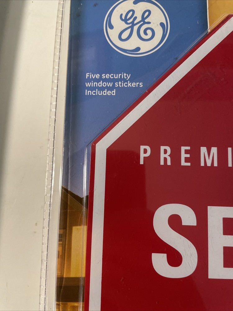GE Security System Sign With Stake And Window Stickers