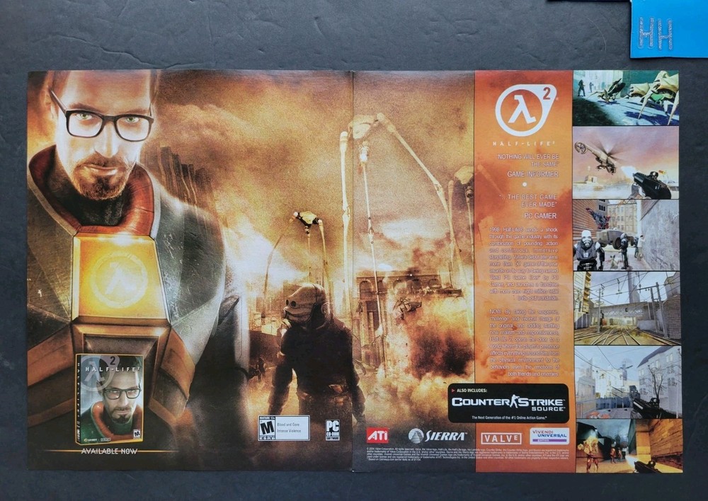 Half-Life 2 PC Game Promo 2 Page Print Advertisement 2004