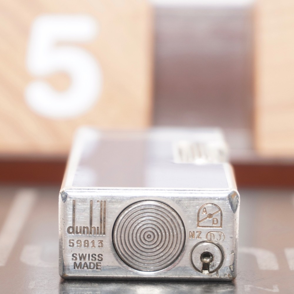 Dunhill Mini Lighter Silver & Blue Lacquer_Ultrasonically Cleaned_Working