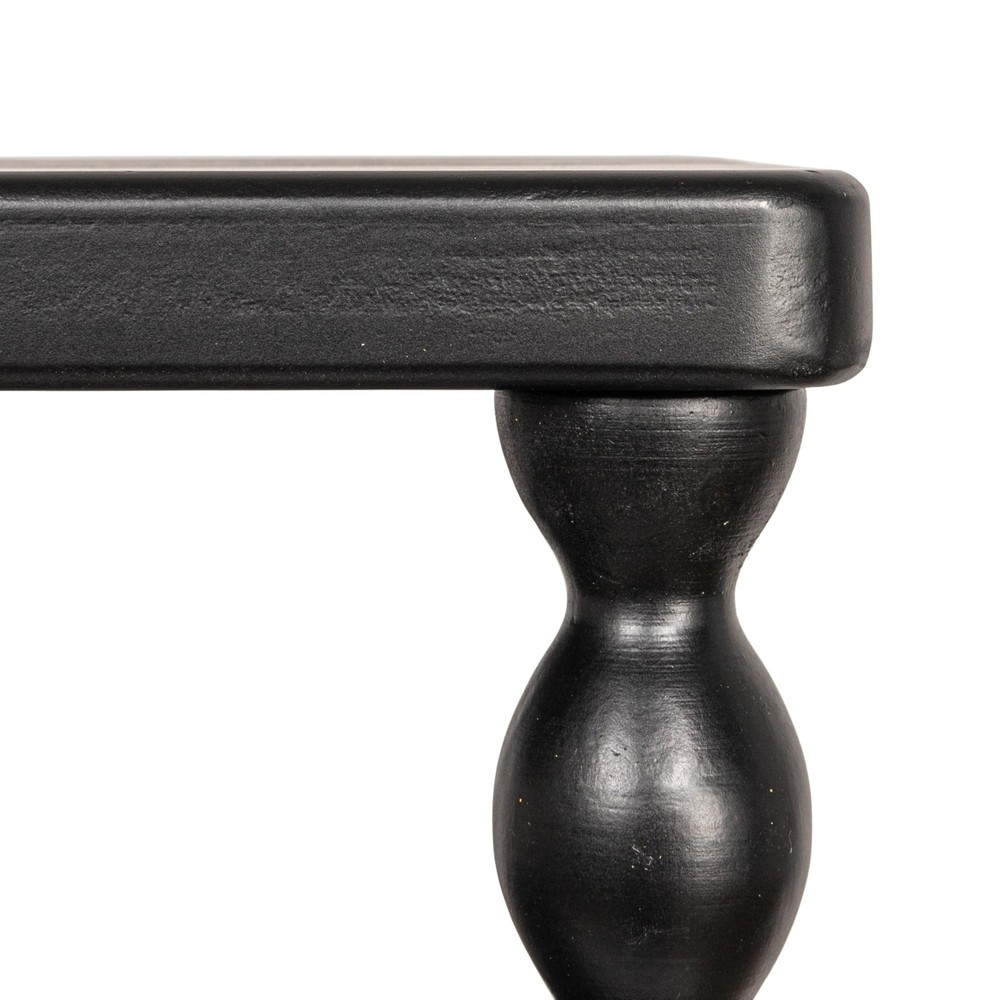 Bobbin Leg Rectangle Wood Accent Table, Black