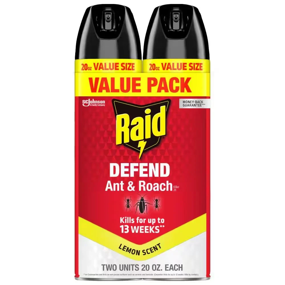 Raid Defend Ant and Roach Insect Killer, Indoor Insecticide, 20 oz. (2-Pack)