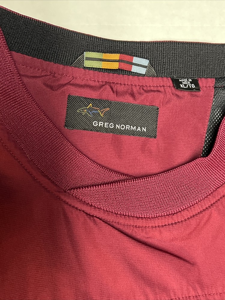 Greg Norman Golf Pullover lined Jacket Men’s XLT red zippered pockets EUC