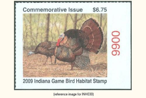 D2K Indiana Game Bird Stamp 2009 $6.75 (turkey)