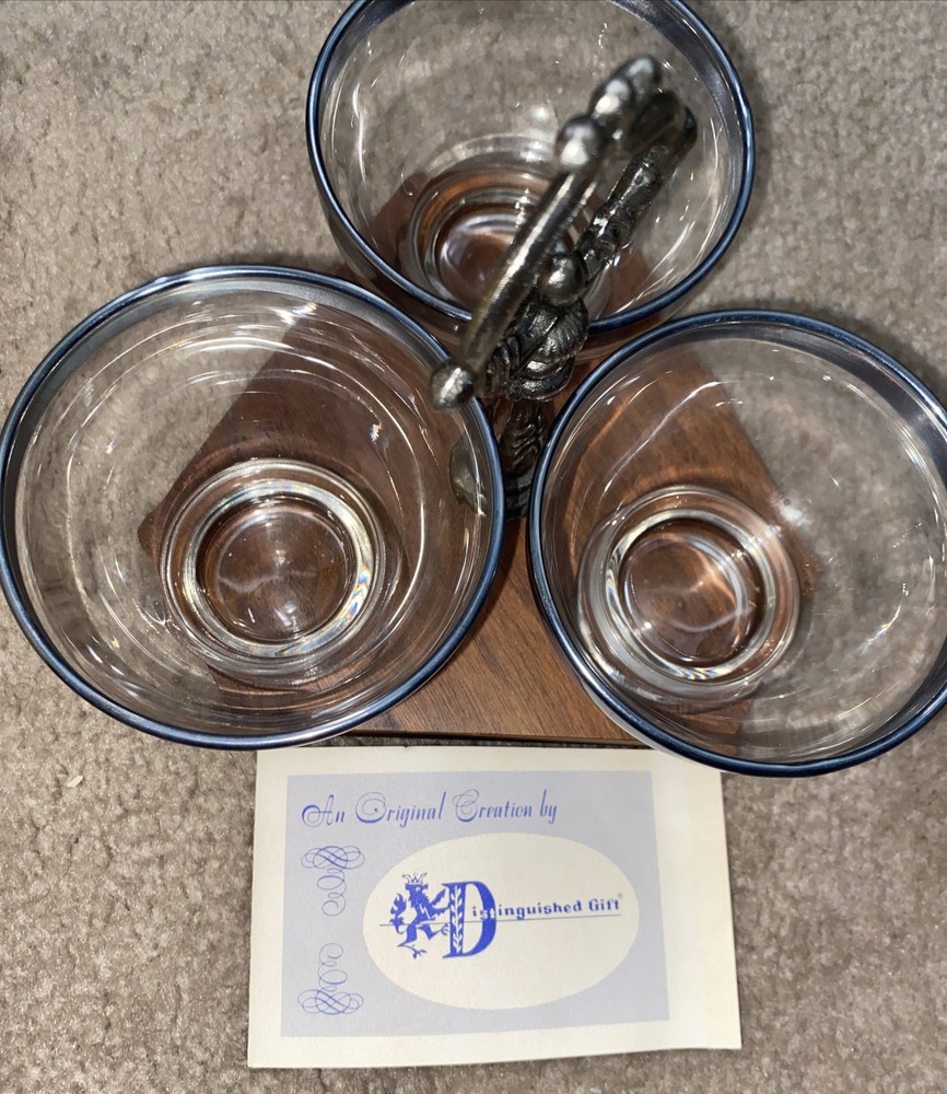 Vtg Silver Crystal Servette Set