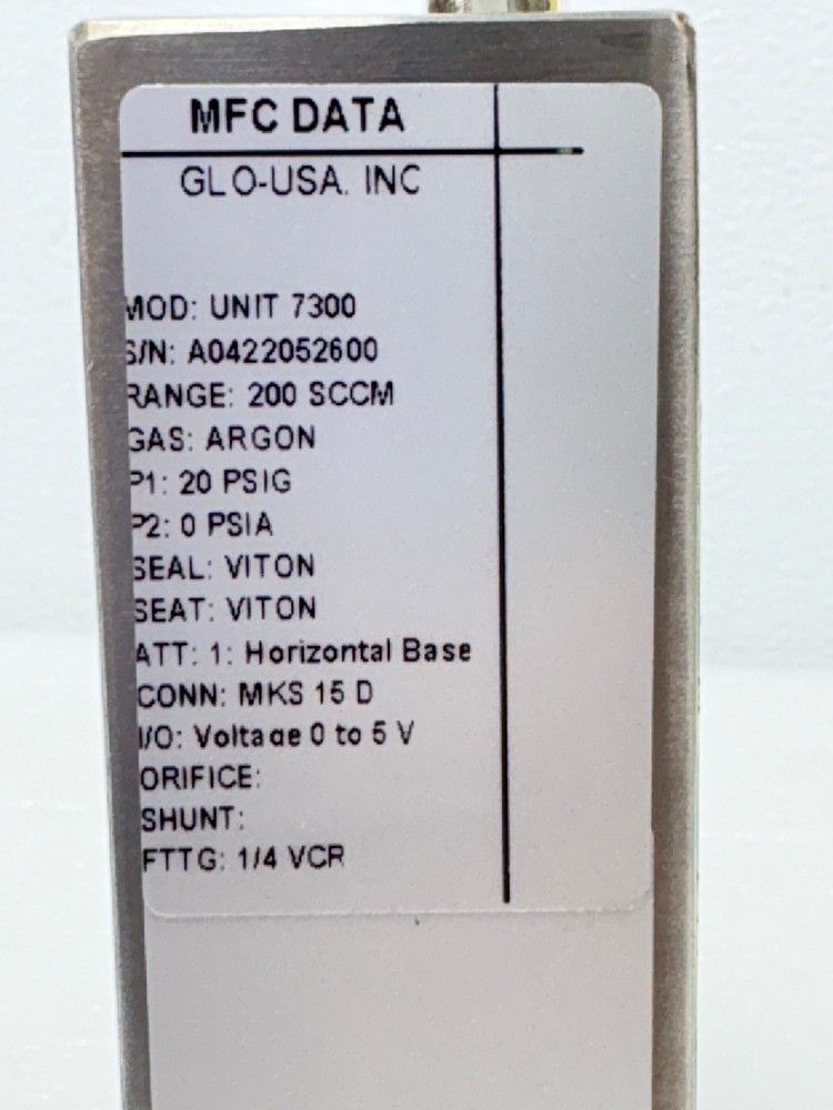 USED| Celerity / Unit UFC-7300 7300 Series High Performance Mass Flow Controller