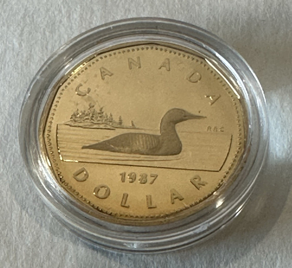 1987 $1 Proof Canada Loon Dollar with Box & COA
