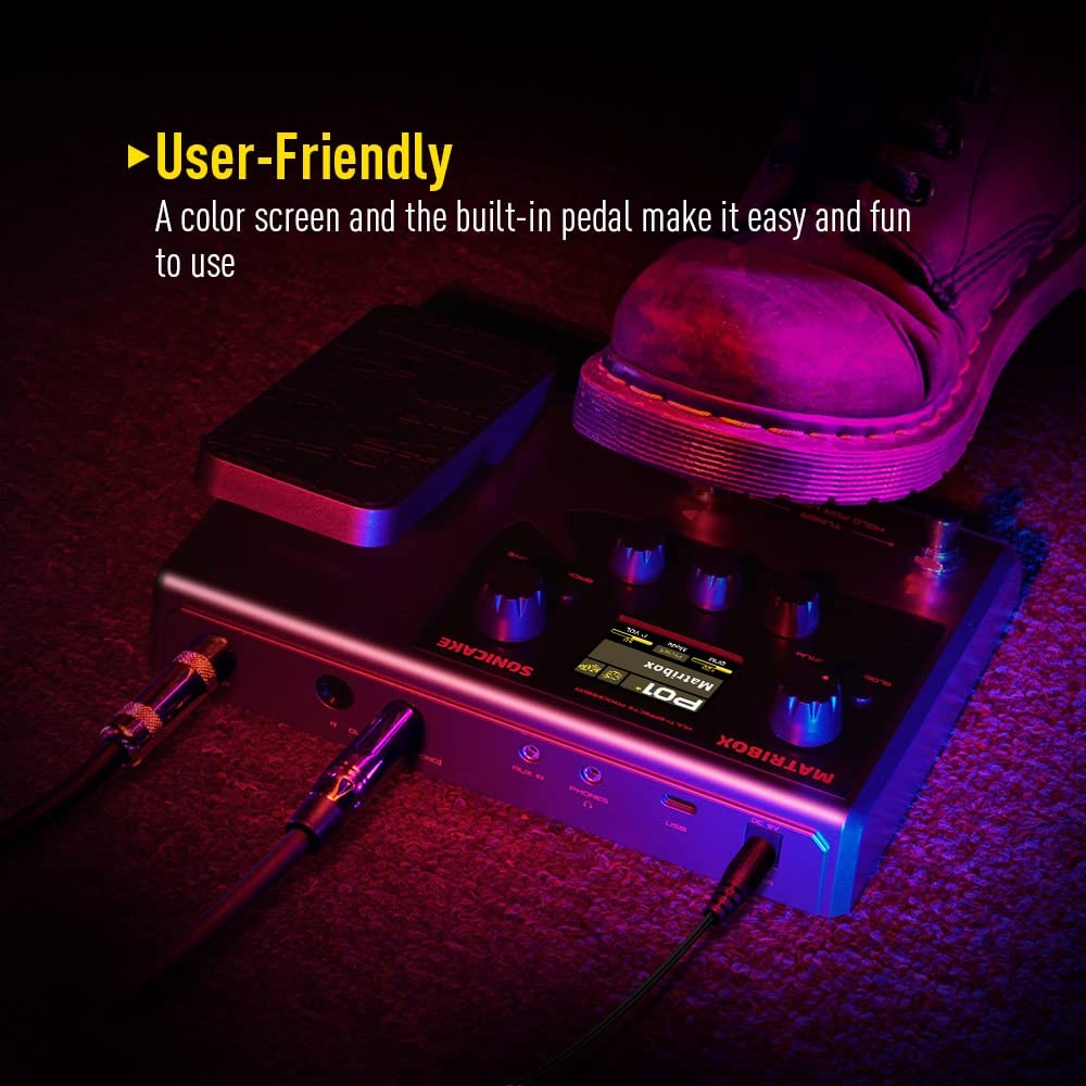 SONICAKE Matribox Guitar Multi Effects Processor with Amp Modeling & USB Audio