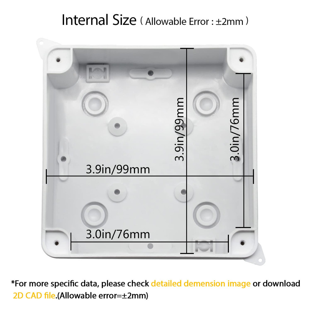 Junction Box, Electrical Box IP65 Water Resistant Dustproof ABS Plastic Project