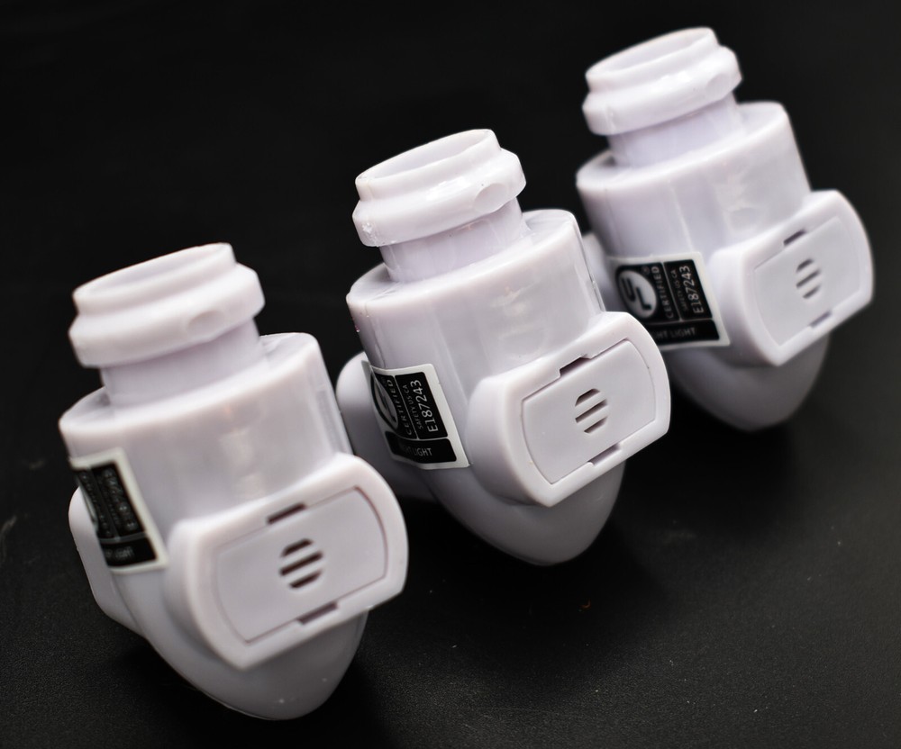 3 Pack: Night Light Base / Socket / Plug - Automatic Light Sensor DIY Nite Light
