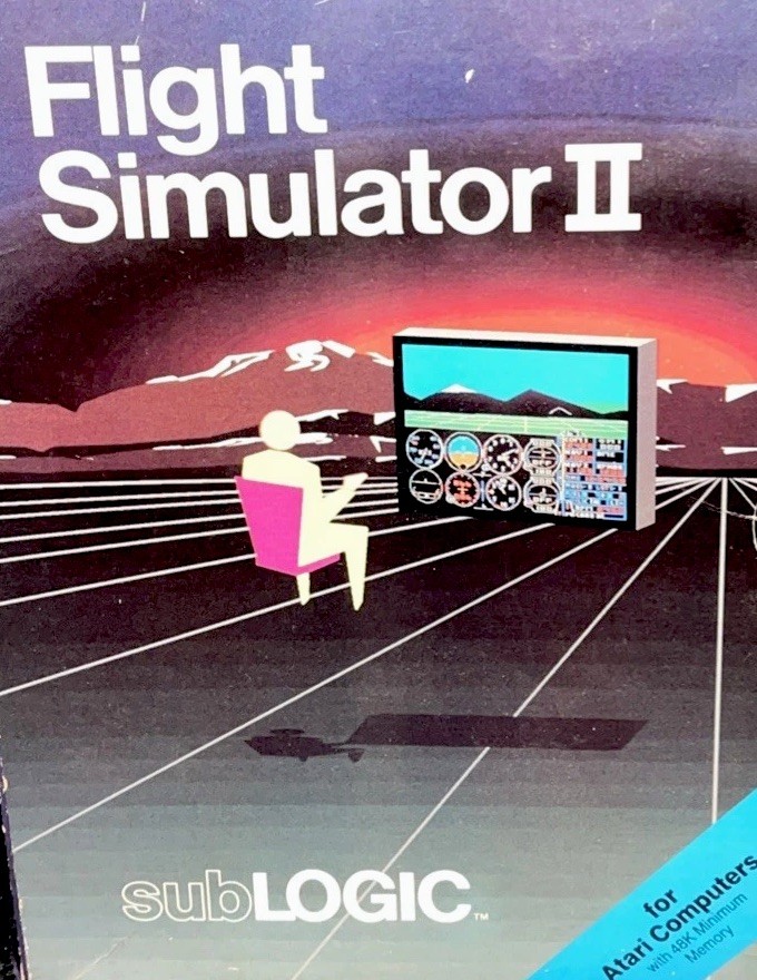 Flight Simulator II subLOGIC for ATARI computer - complete SET box manual 2 disk