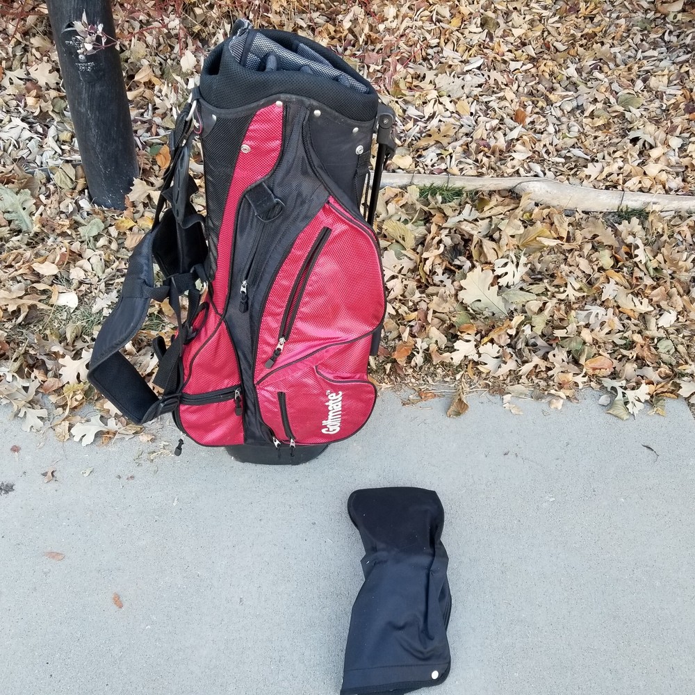 Golf stand bag Golfmate MATE black red shoulder strap