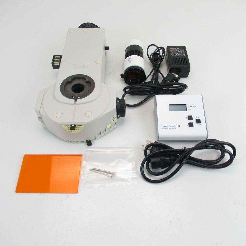 NIKON ECLIPSE Ci CI-FL FLUORESCENCE ATTACHMENT W/ CoolLED PE-100 LIGHT SOURCE