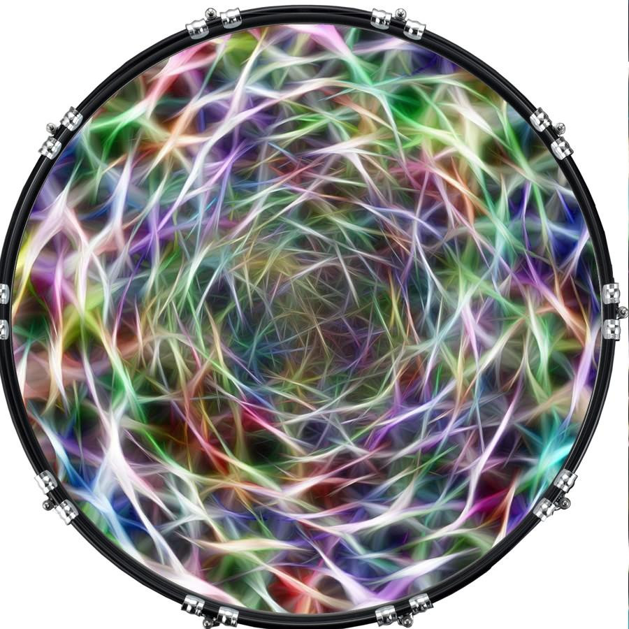 20" Custom Bass Kick Drum Front Head Graphical Graphic Light Flecks 2