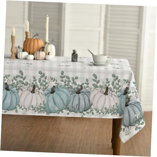 Fall Tablecloth 60x84 Inch Rectangular, 60" x 84" (Rectangular) Blue