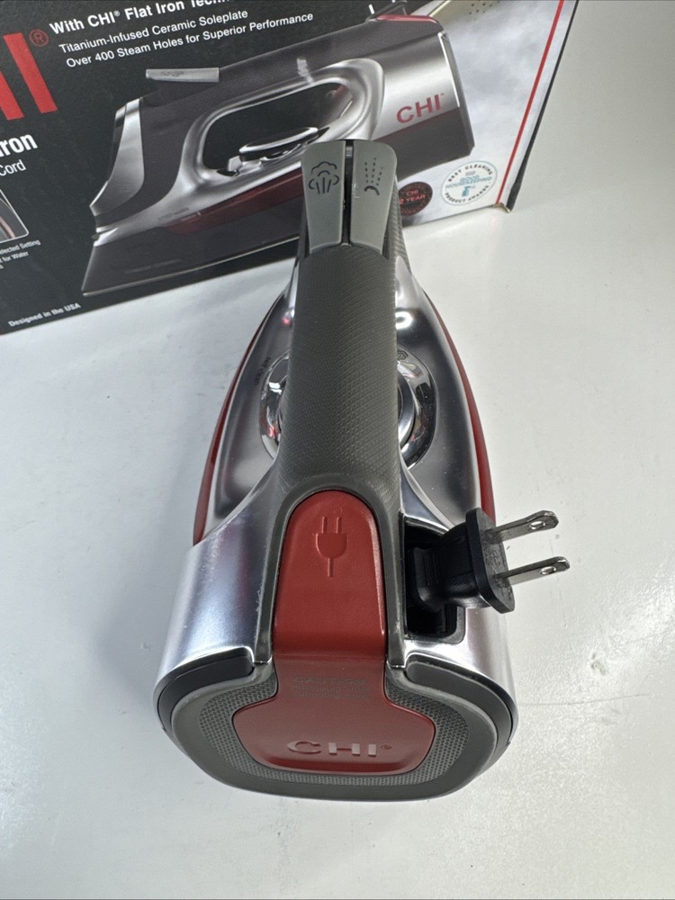CHI Electronic Clothing Iron with Retractable Cord Electronic Temperature Contro