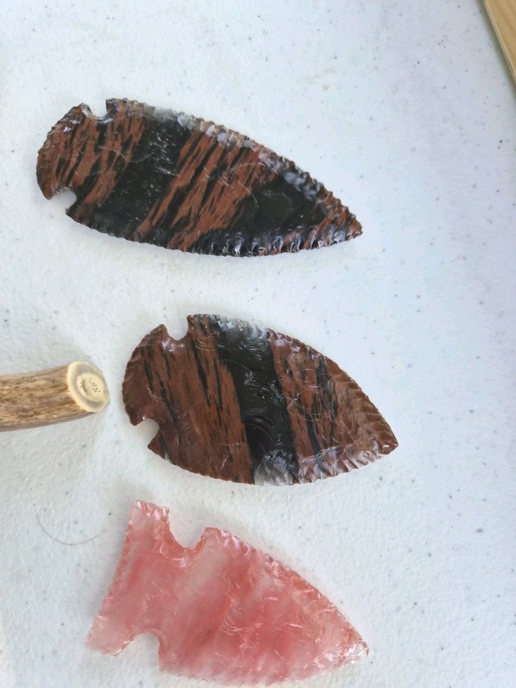 Triple Flow Obsidian Knifes, Flint Knapping, ENTIRE COLLECTION !