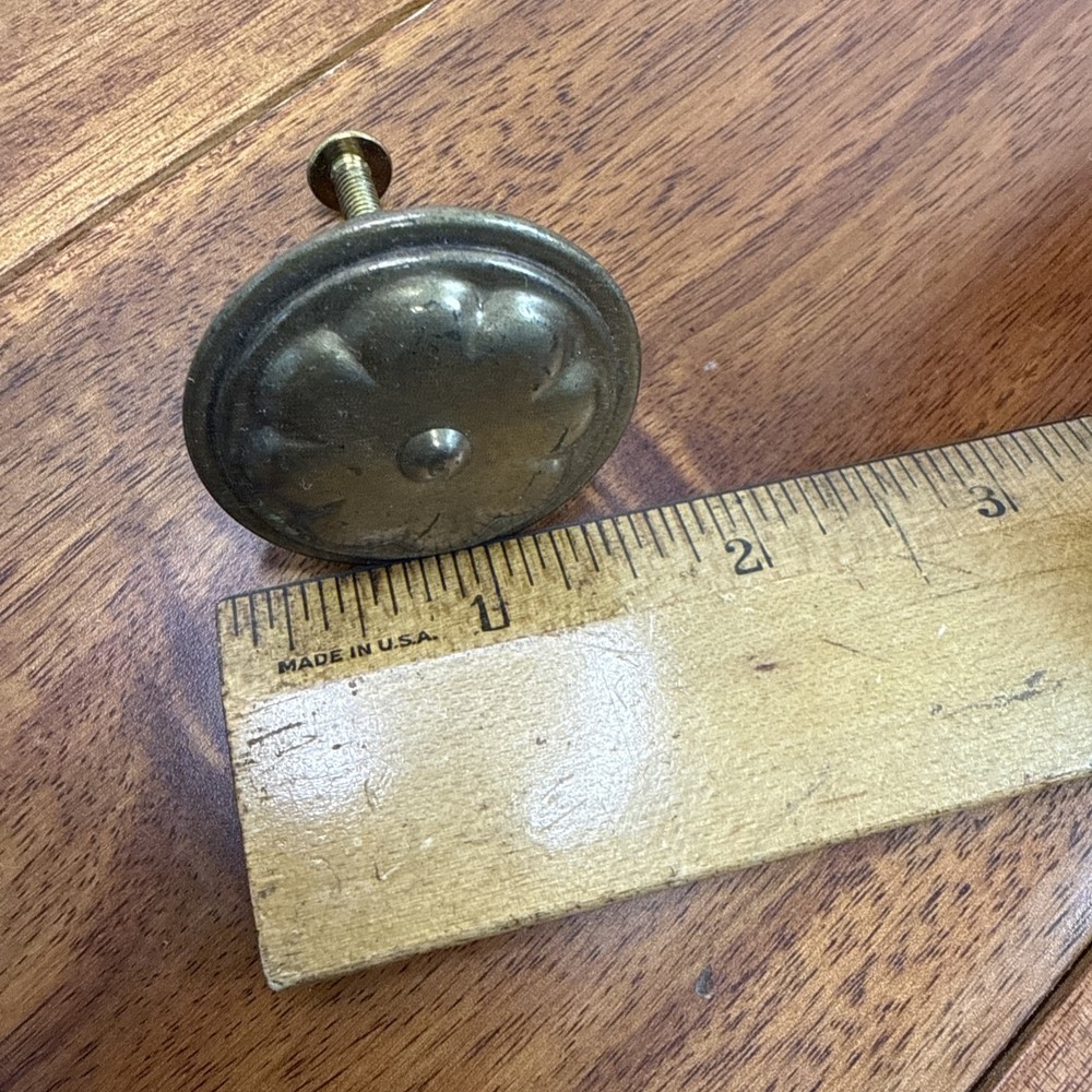Decorative Shabby Brass Flower 1.5 Round Drawer Cabinet Knobs Pulls Lot 4