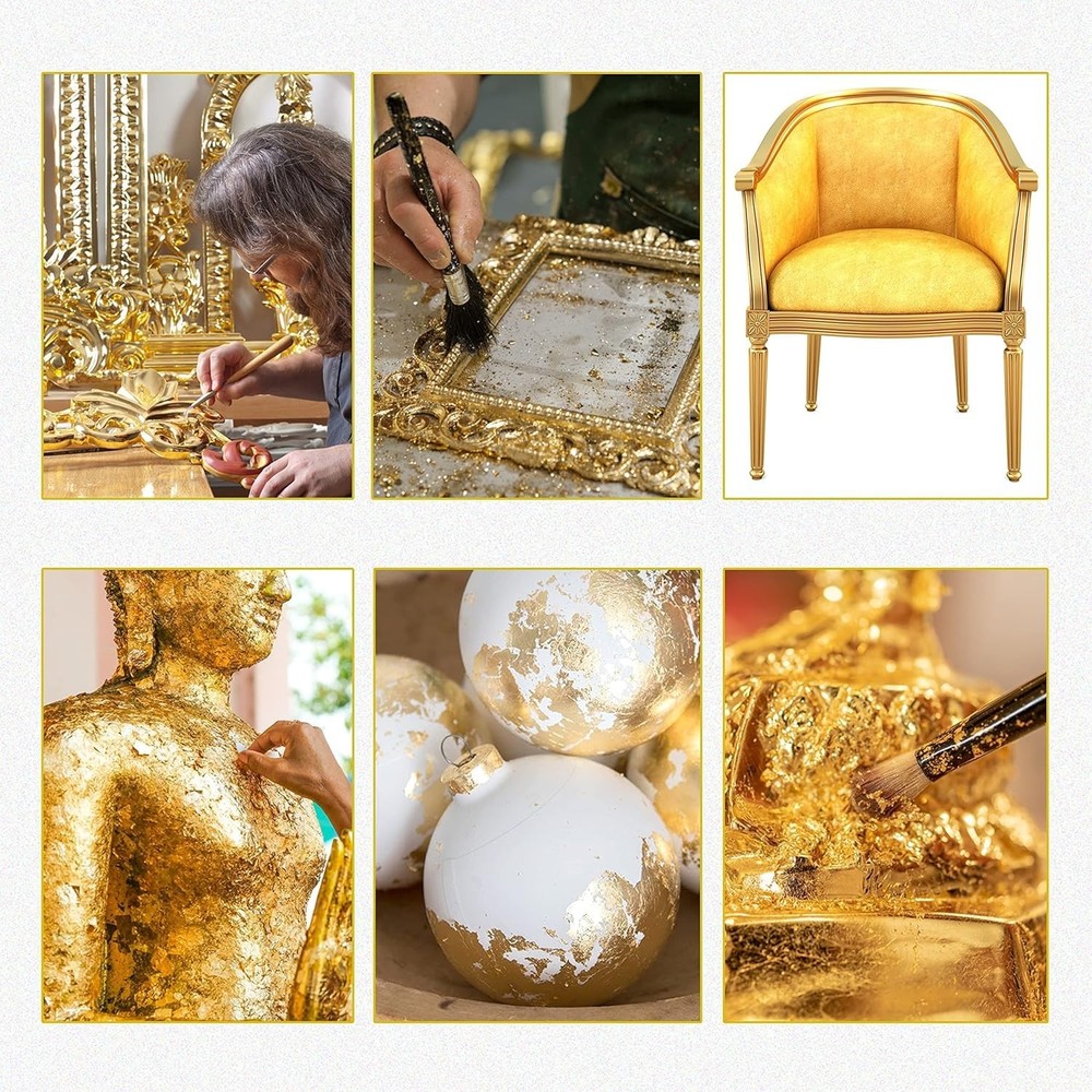 Edible Gold Leaf Sheets set 1.7 Inch Square Decorating Pack 10 PCS