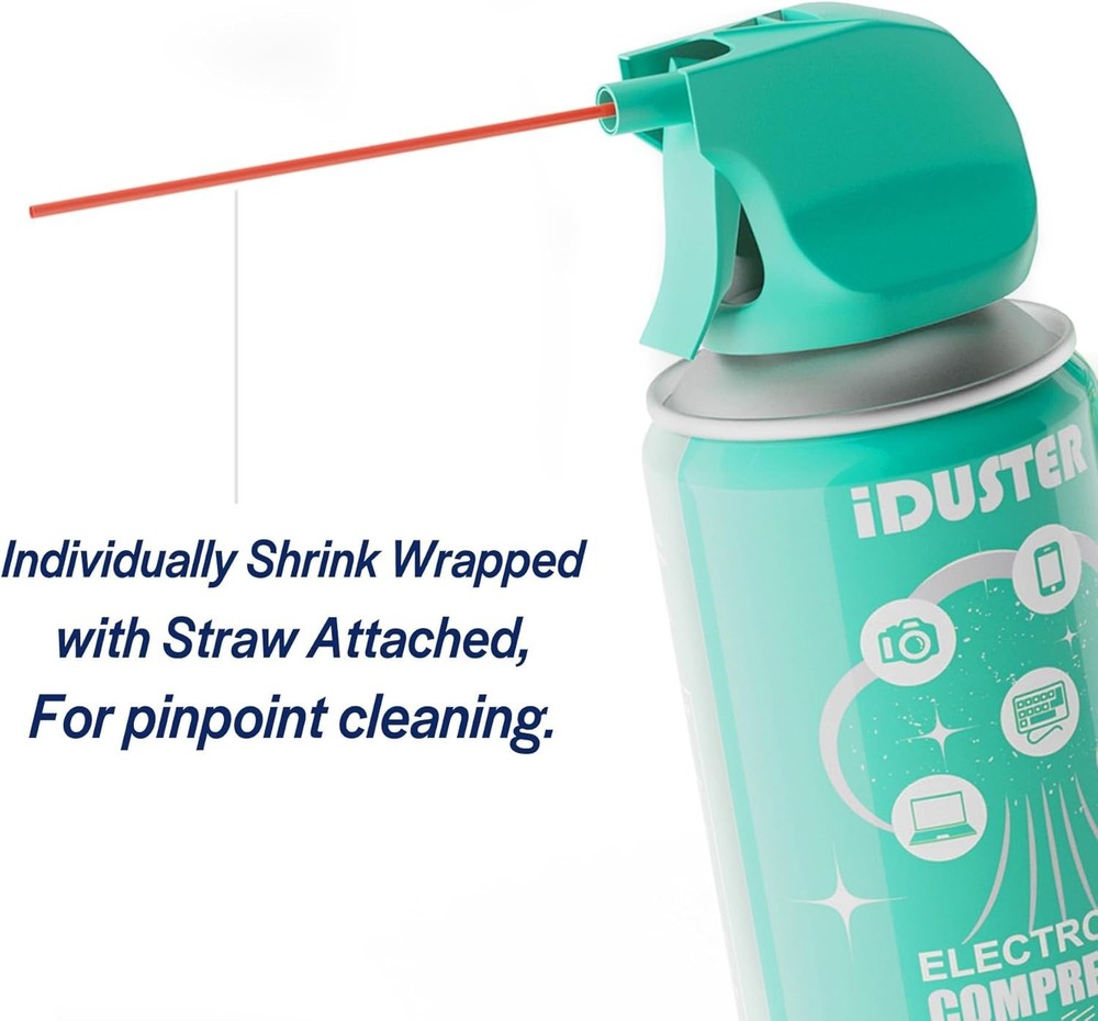 Compressed Air Duster 2-Pack - Ozone-Friendly Electronics Cleaning Spray