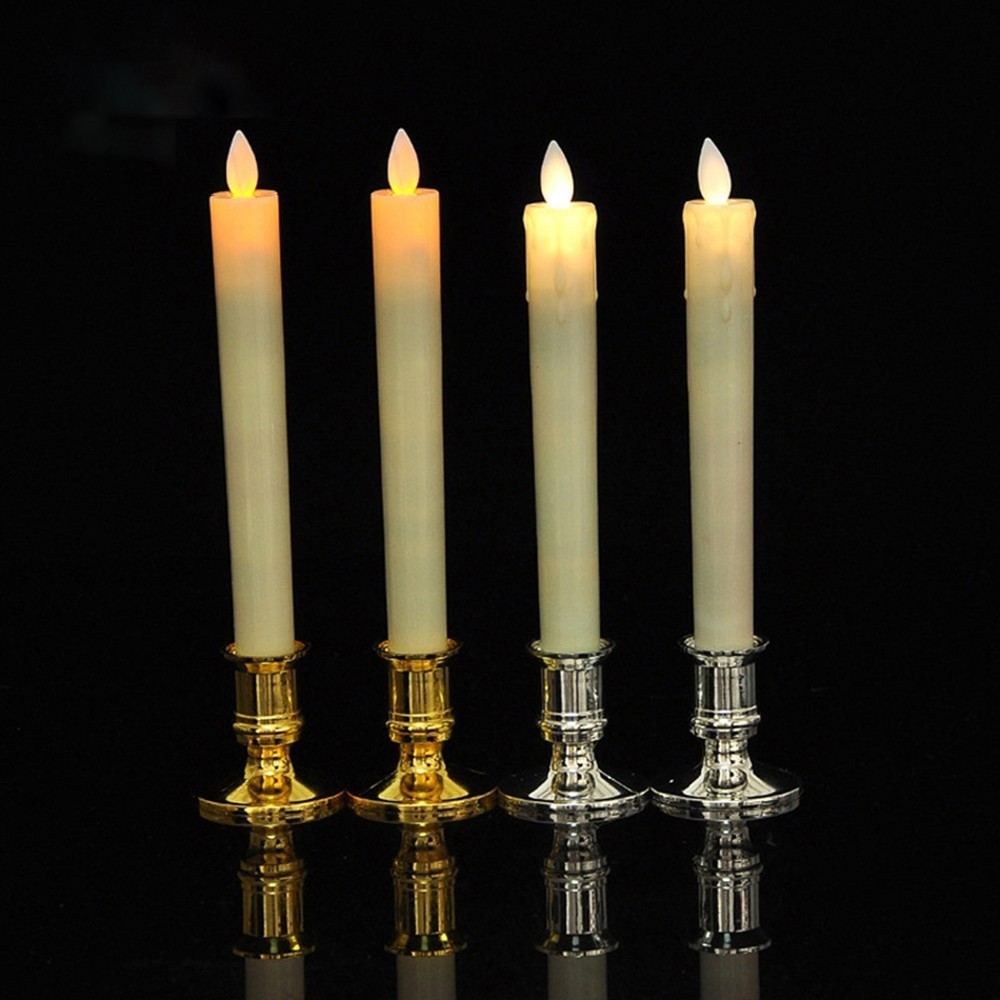 Candle Holders Candlestick Dinner Decor Plastic Silver-Plated Standard