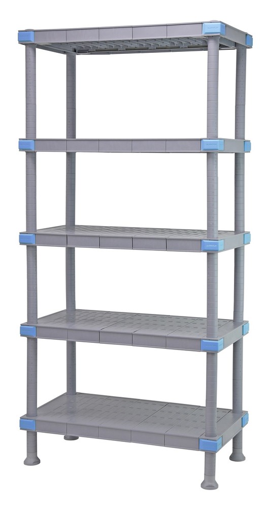 Quantum QP243074SS-5 NSF Millenia Gray Polymer 5 Shelf Solid Shelving Unit - ...