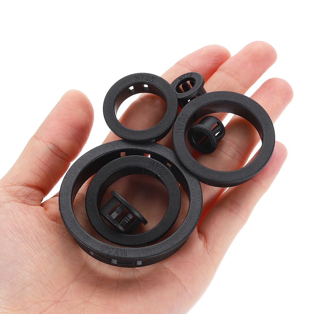 45Pcs Snap Bushing Grommets, 19/32"(15mm) Round Cable Hose Protector, Black