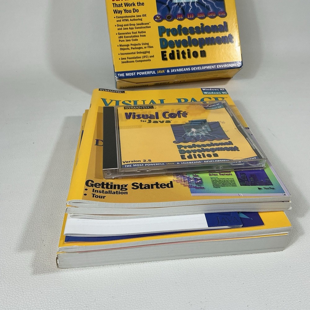 Visual Cafe 2.5 Professional Development + Manual PC CD create Java Windows 95