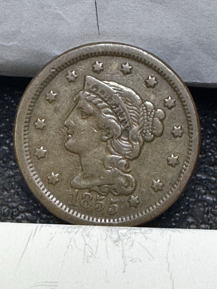 US Large Cent 1855 Slanting 5