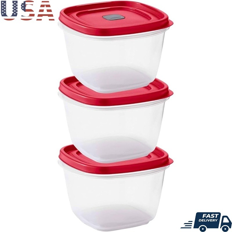 Microwave Safe Plastic Food Storage Container Vented Lid Stackable BPA Free New