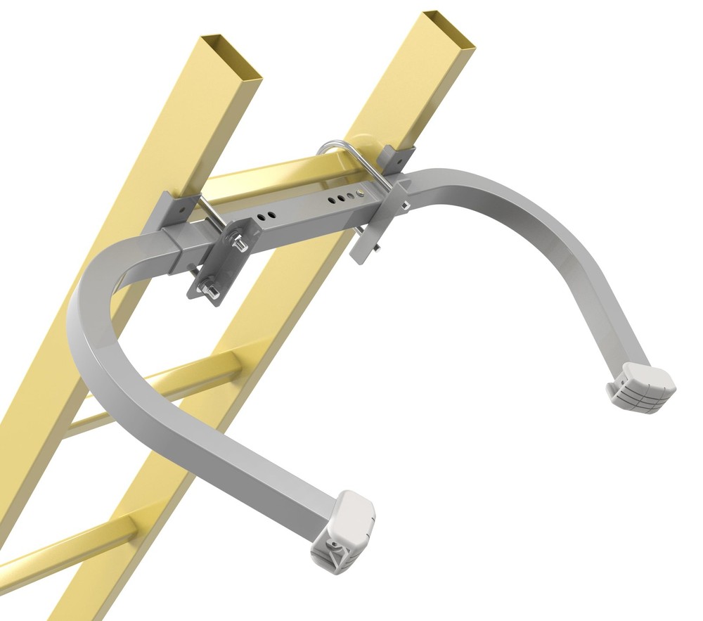 Corner Ladder Stabilizer and Roof Hook Silver Gray