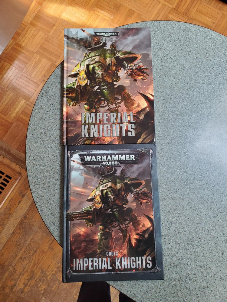 Warhammer 40K Codex Imperial Knights 2015 and 2018 Hardback Excellent