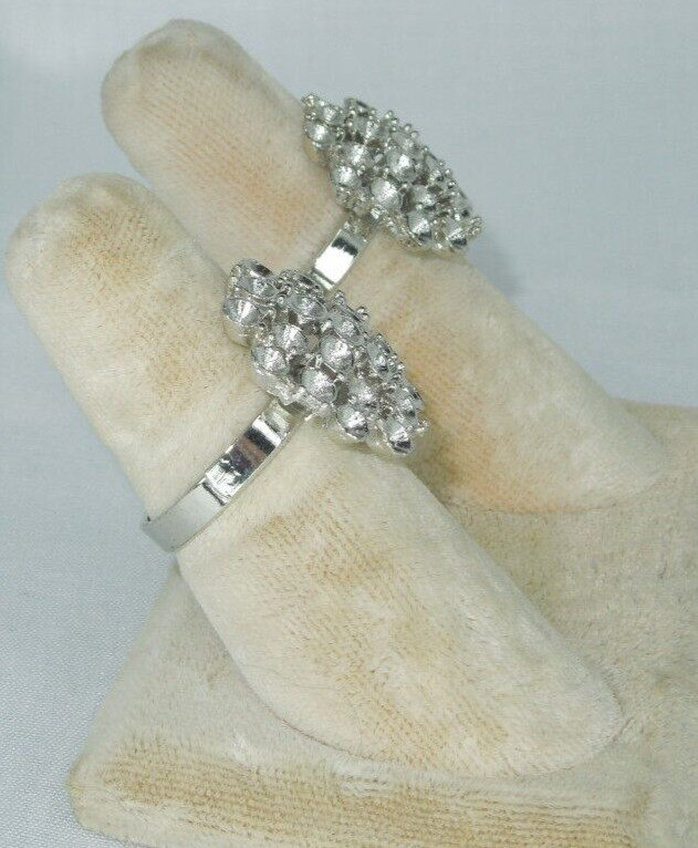 2 Ring Blanks Settings Cabochon Adjustable silver Plated Brass NEW 85V