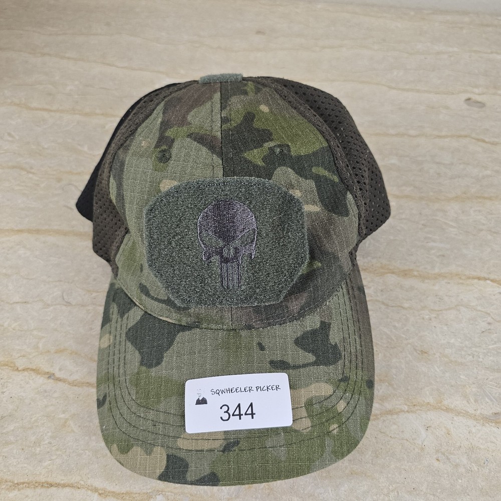 Camo Punisher Caps, Black And Green Camo Hats Strapback