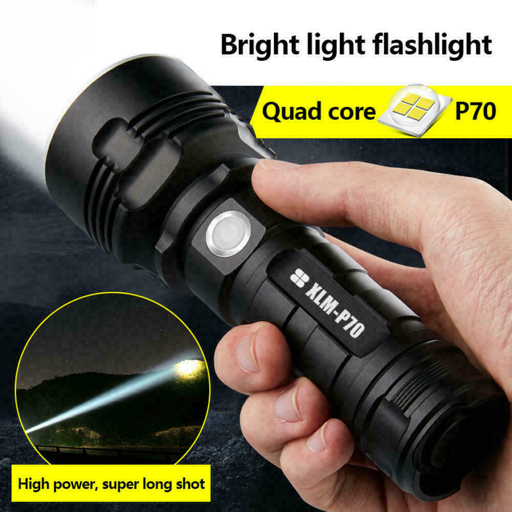 Super-Bright  Flashlight with 4 CORES led Tactical Torch LED Rechargeable