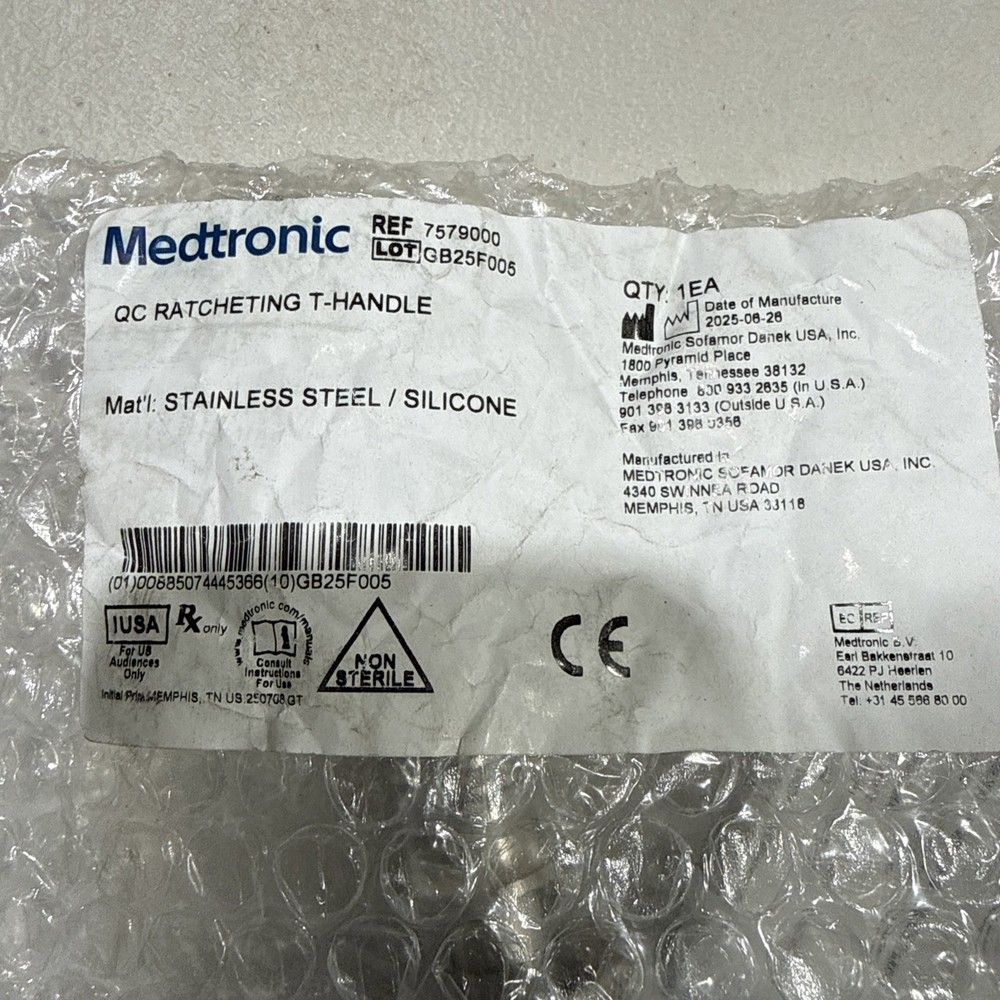 Medtronic REF 7579000, QC RATCHETING T-HANDLE
