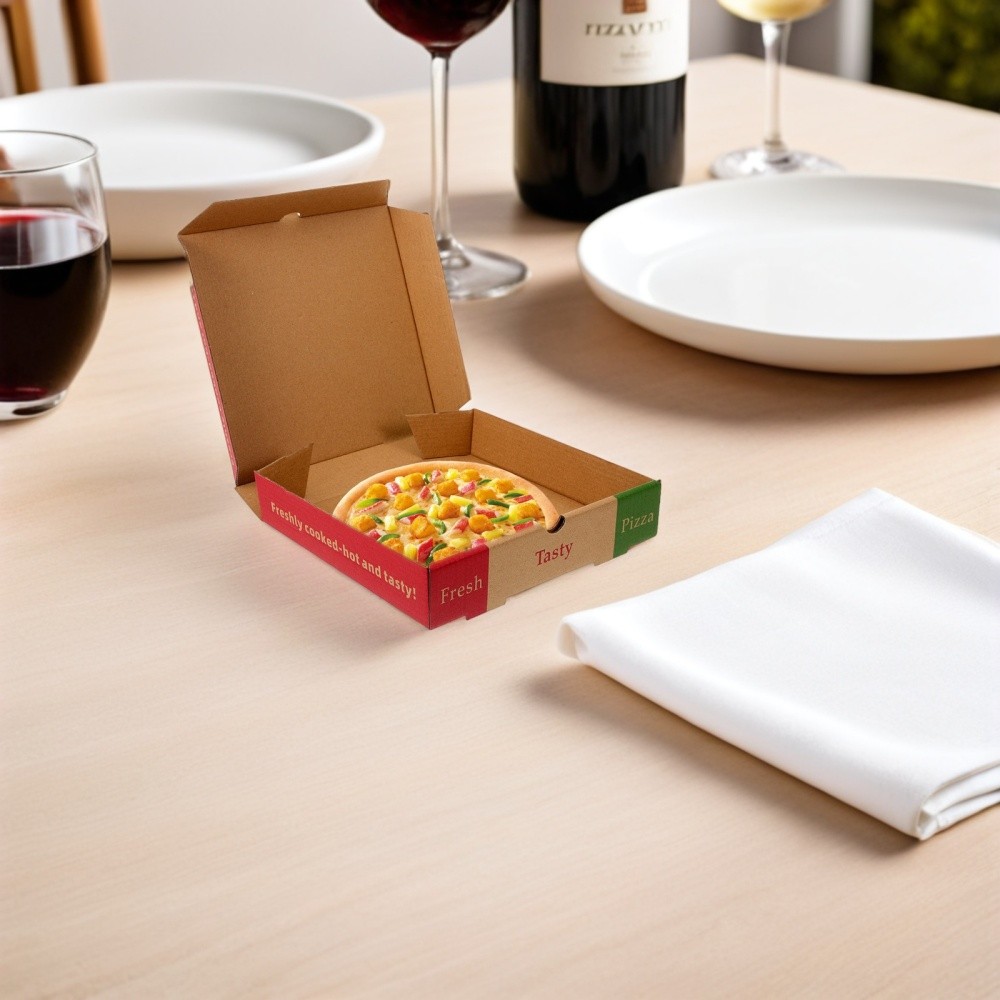 5 Pcs Pizza Packaging Box Folding Container Fodable Containers Case