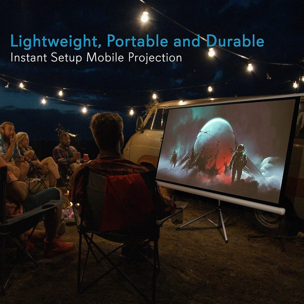 Portable Projector Screen Tripod Stand 50" Mobile Projection Screen Conference